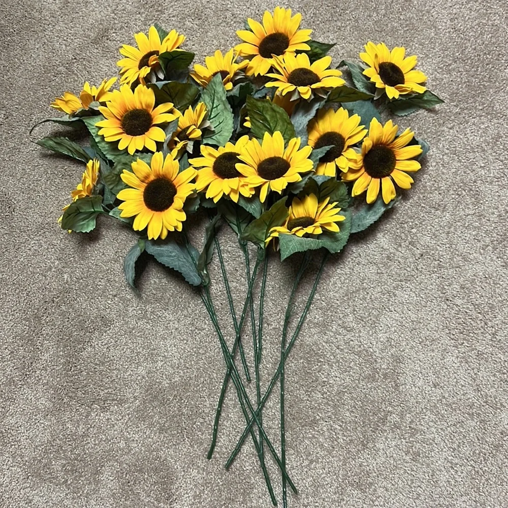 Artificial Yellow Coneflower 8 Stems/16 Flower Heads